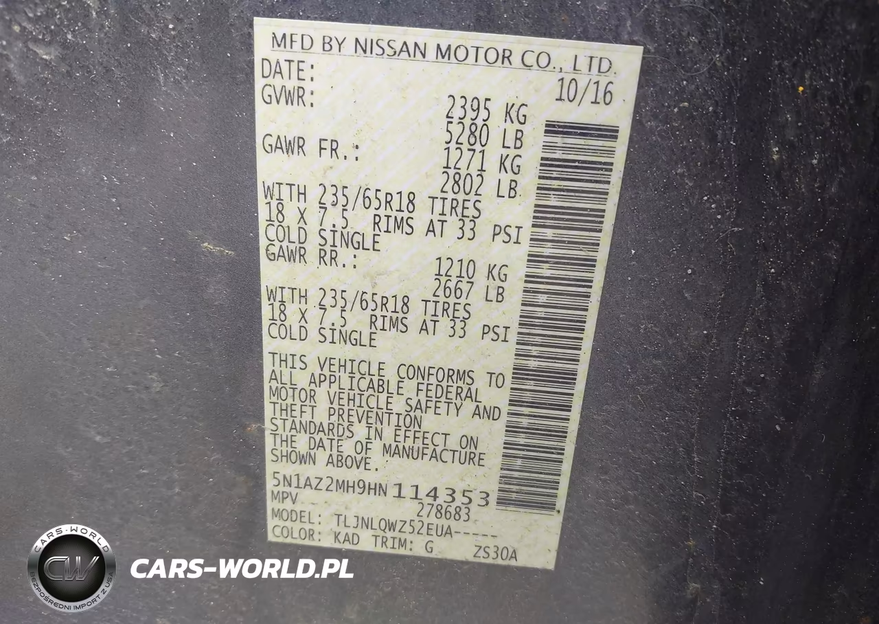 2017 Nissan Murano Sv VIN:5N1AZ2MH9HN114353 - 9