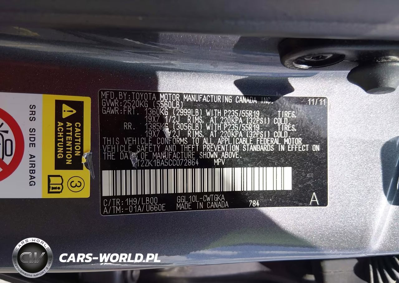 2012 Lexus Rx 350 VIN:2T2ZK1BA5CC072864 - 9