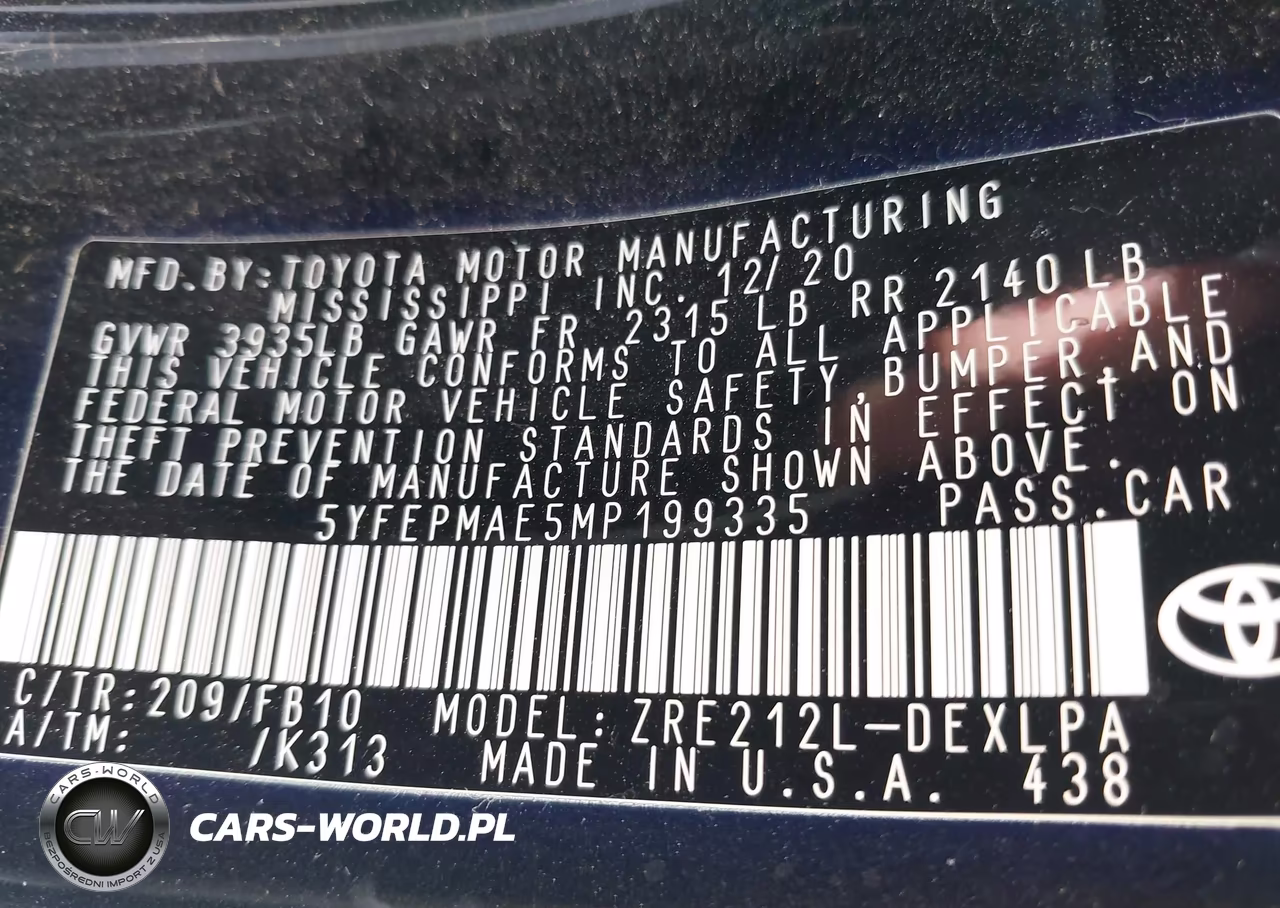 2021 Toyota Corolla Le VIN:5YFEPMAE5MP199335 - 9
