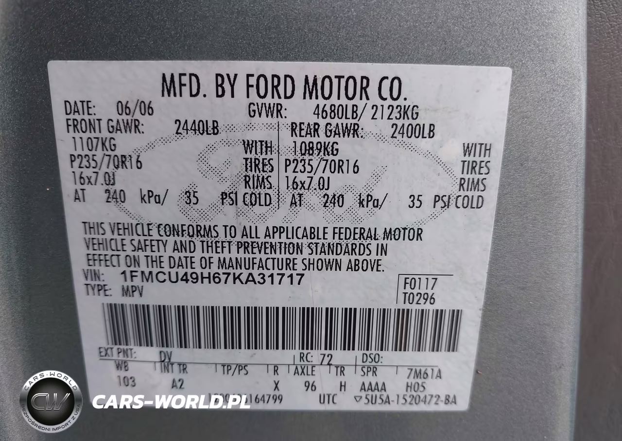 2007 FORD ESCAPE HYBRID VIN:1FMCU49H67KA31717 - 9