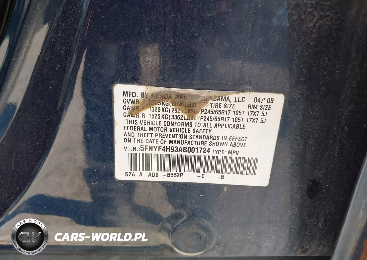 2010 Honda Pilot Touring VIN:5FNYF4H93AB001724 - 9