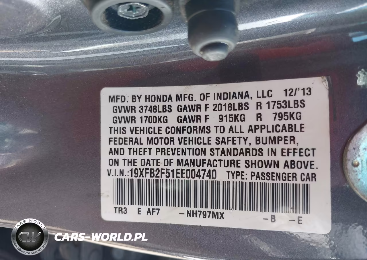 2014 Honda Civic Lx VIN:19XFB2F51EE004740 - 9