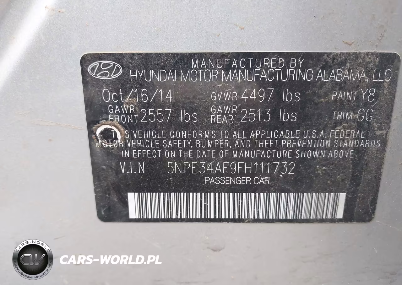 2015 Hyundai Sonata Sport VIN:5NPE34AF9FH111732 - 9