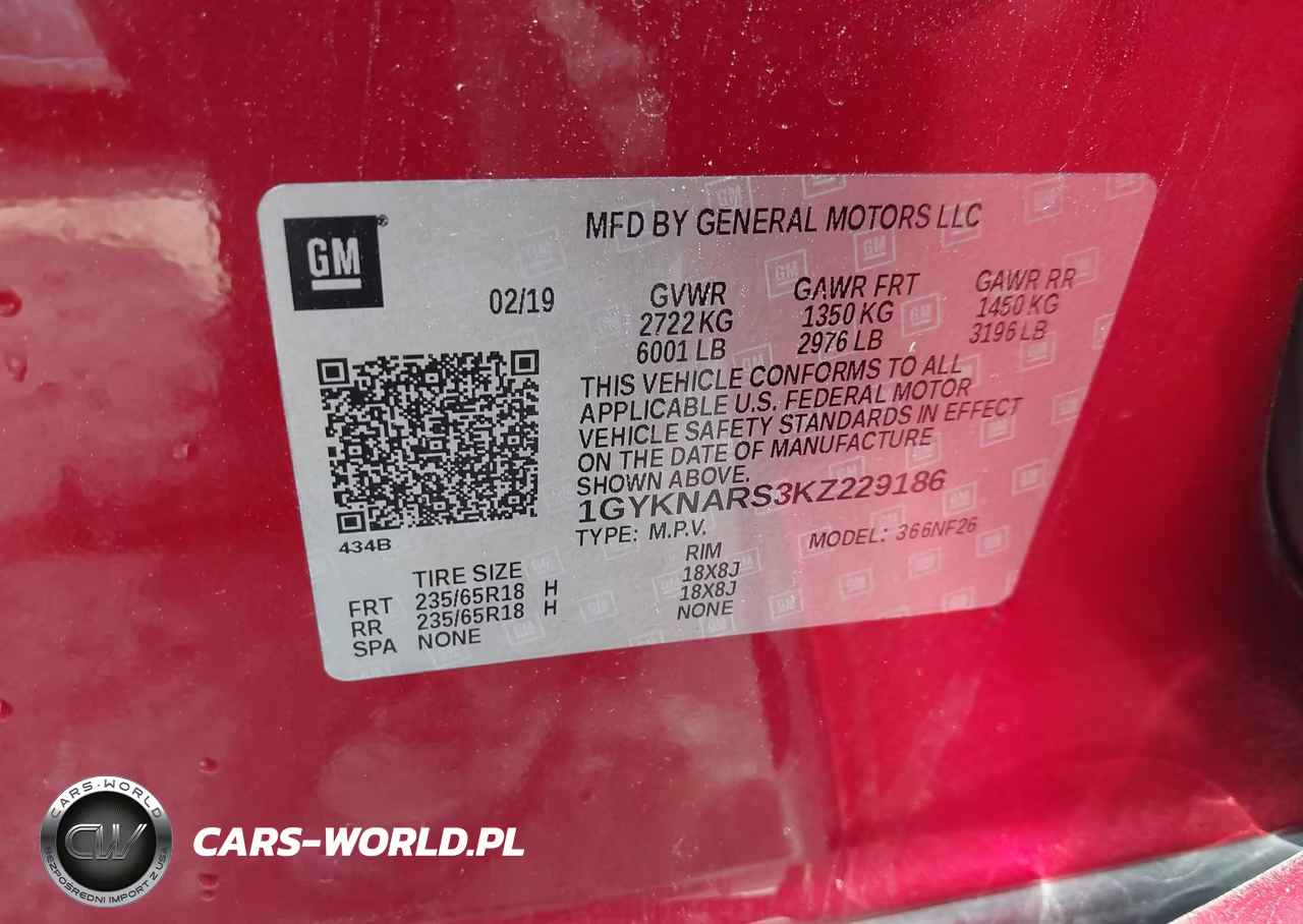 2019 Cadillac Xt5 Standard VIN:1GYKNARS3KZ229186 - 9