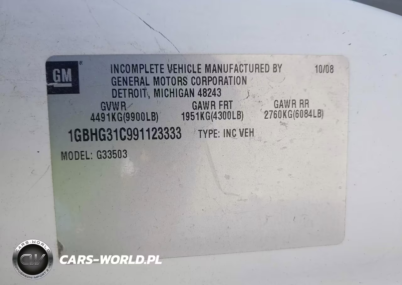 2009 Chevrolet Express Cutaway Work Van VIN:1GBHG31C991123333 - 8