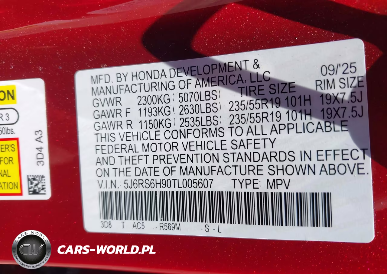 2026 Honda Cr-V Hybrid Awd Sport Touring VIN:5J6RS6H90TL005607 - 9