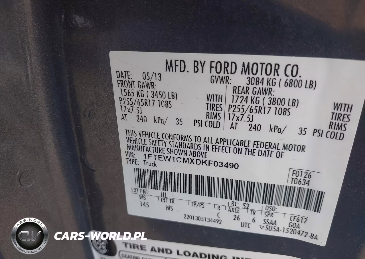 2013 Ford F-150 Xlt VIN:1FTEW1CMXDKF03490 - 9