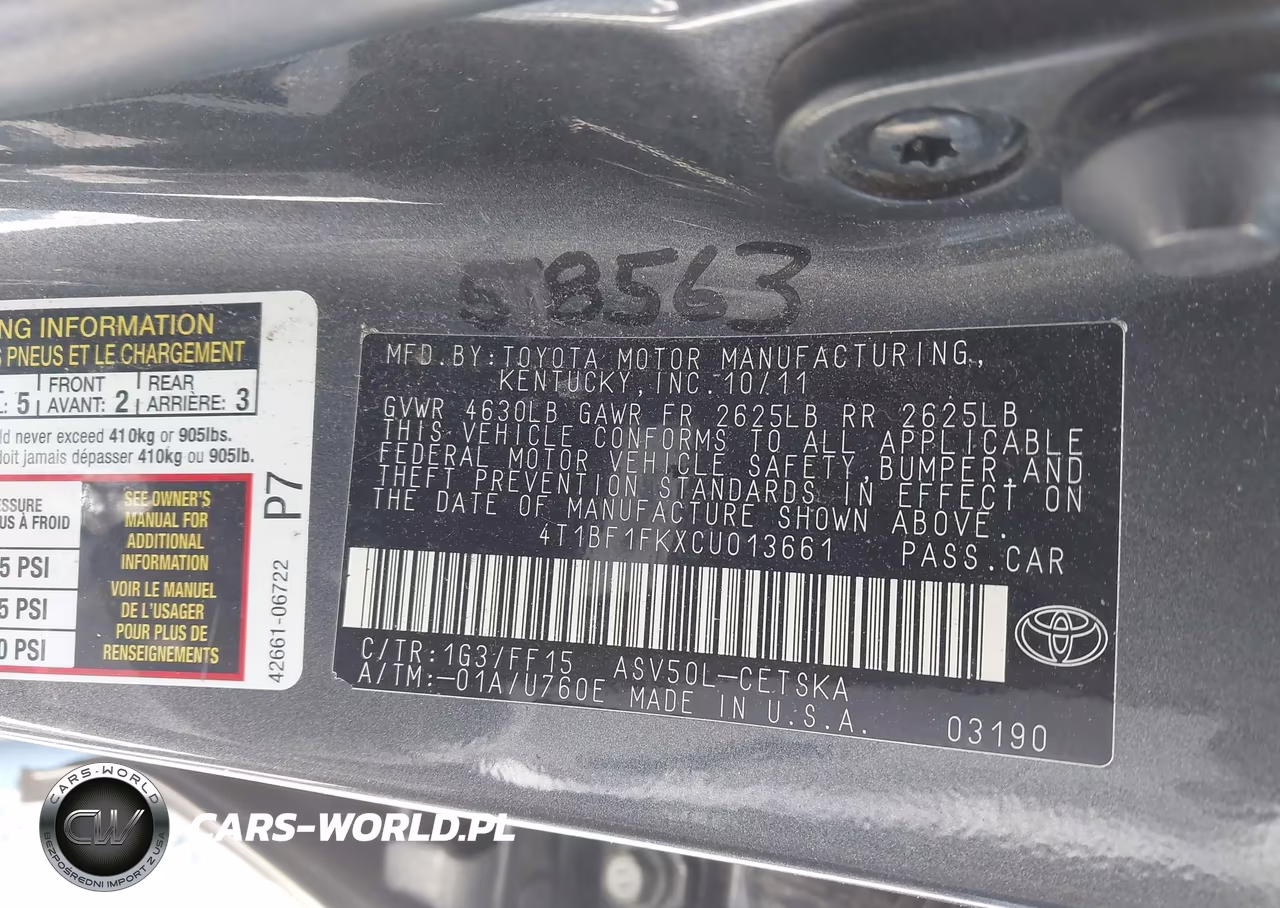 2012 Toyota Camry Se VIN:4T1BF1FKXCU013661 - 9