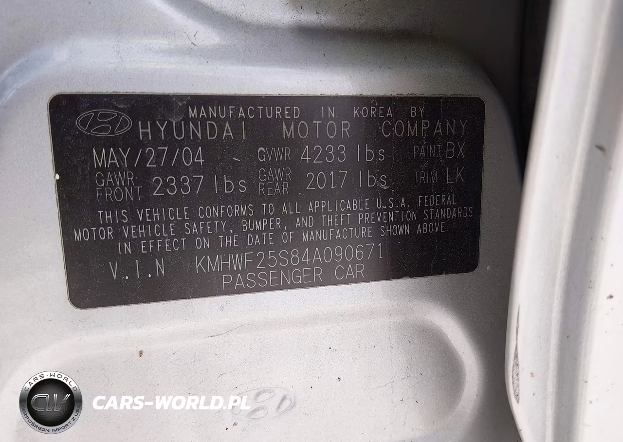 2004 Hyundai Sonata VIN:KMHWF25S84A090671 - 9