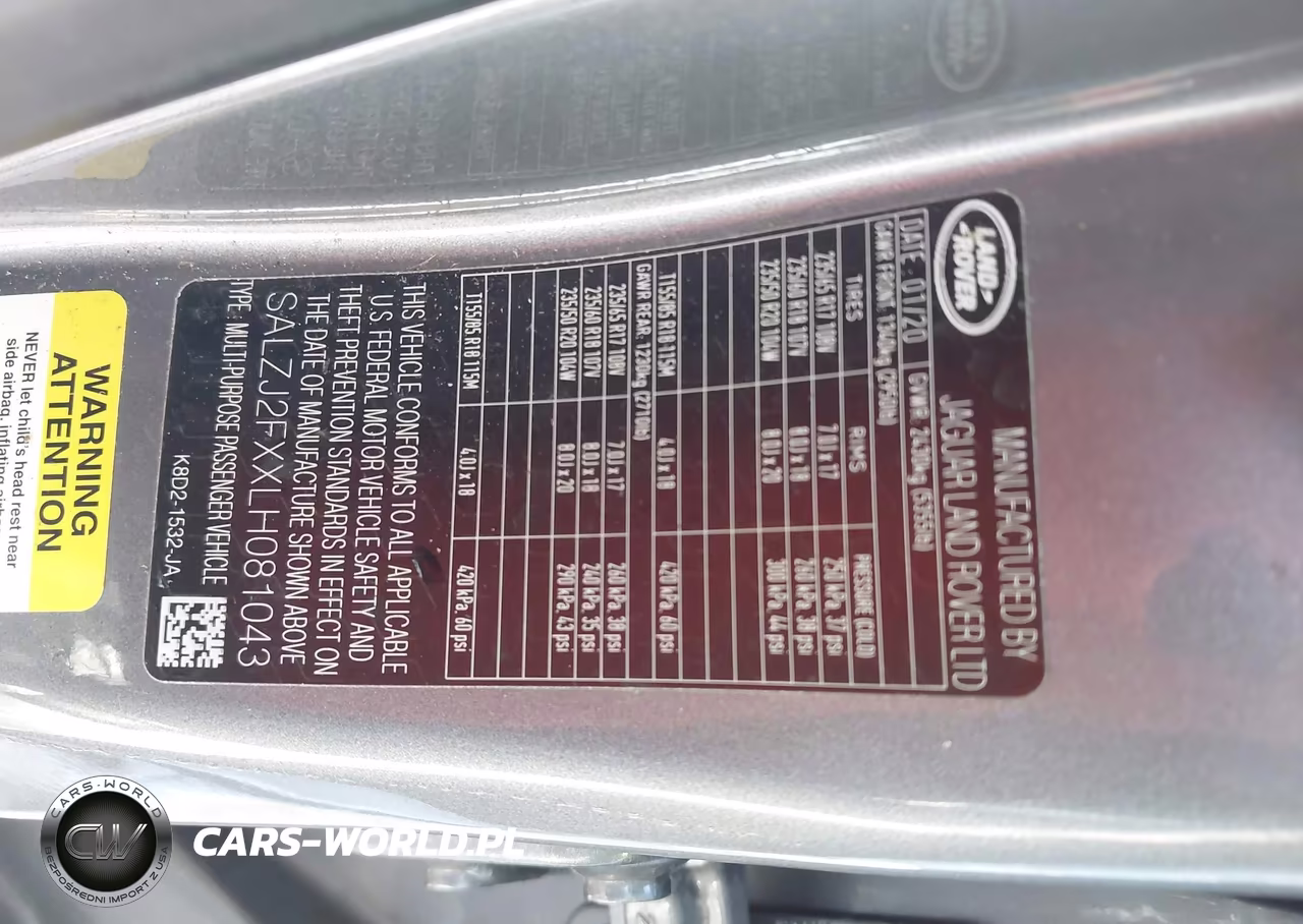 2020 Land Rover Range Rover Evoque S VIN:SALZJ2FXXLH081043 - 9
