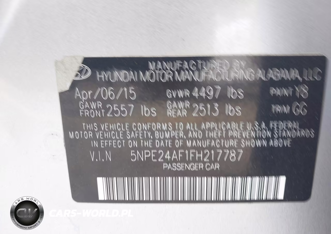 2015 Hyundai Sonata Se VIN:5NPE24AF1FH217787 - 9