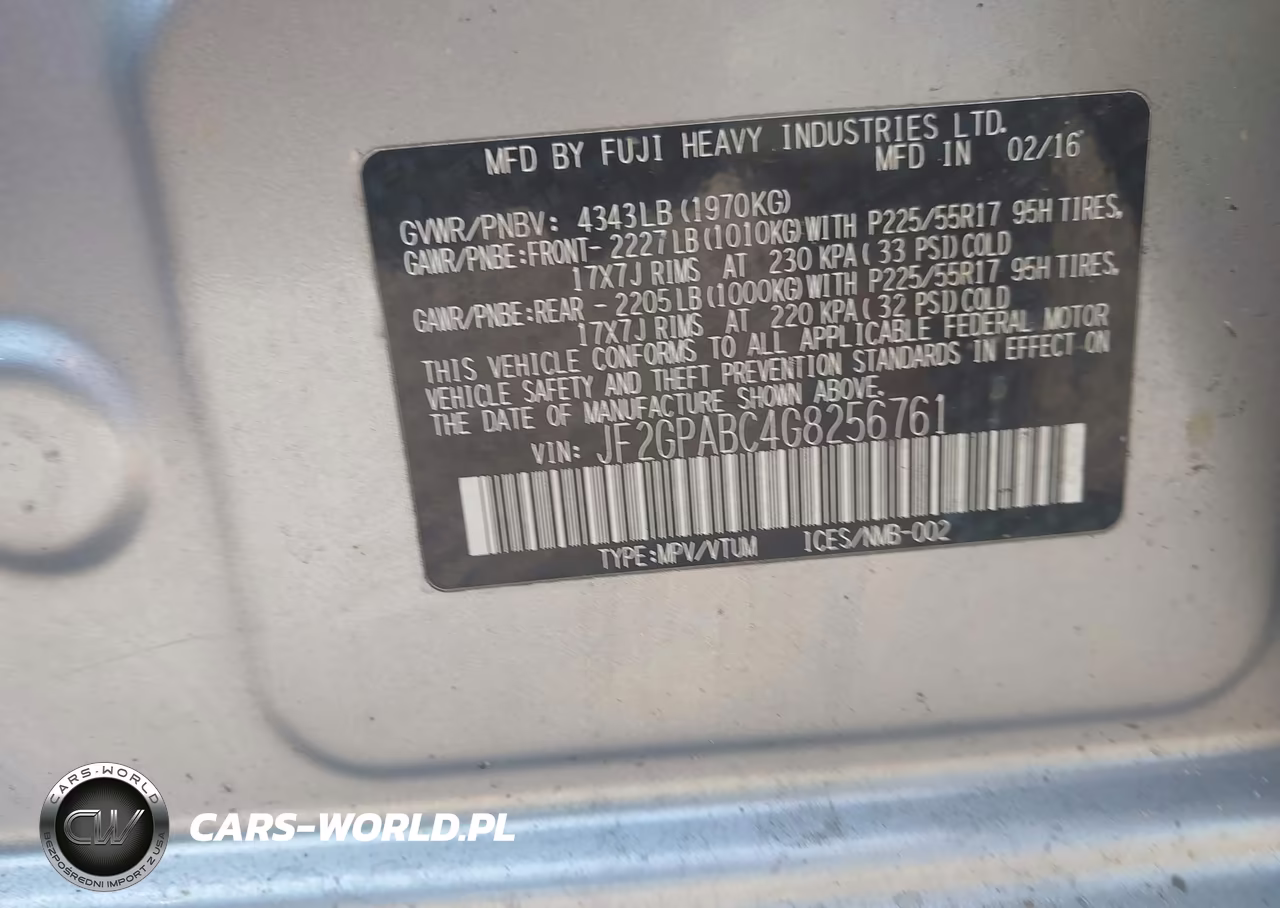 2016 Subaru Crosstrek 2.0I Premium VIN:JF2GPABC4G8256761 - 9