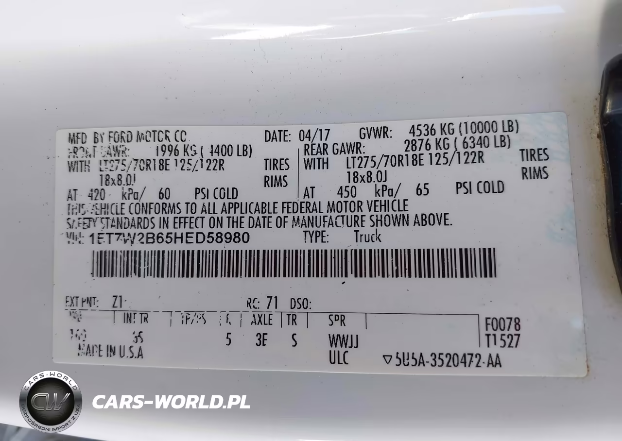 2017 Ford F-250 Xlt VIN:1FT7W2B65HED58980 - 9