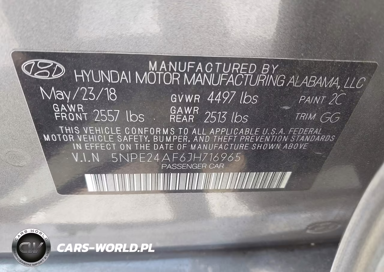 2018 Hyundai Sonata Se VIN:5NPE24AF6JH716965 - 9