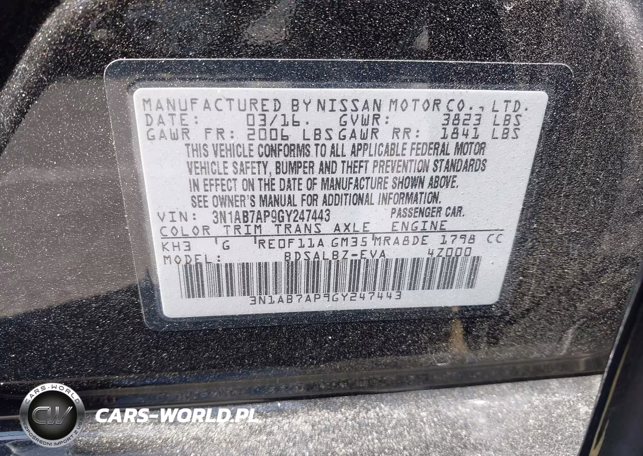 2016 Nissan Sentra S VIN:3N1AB7AP9GY247443 - 9