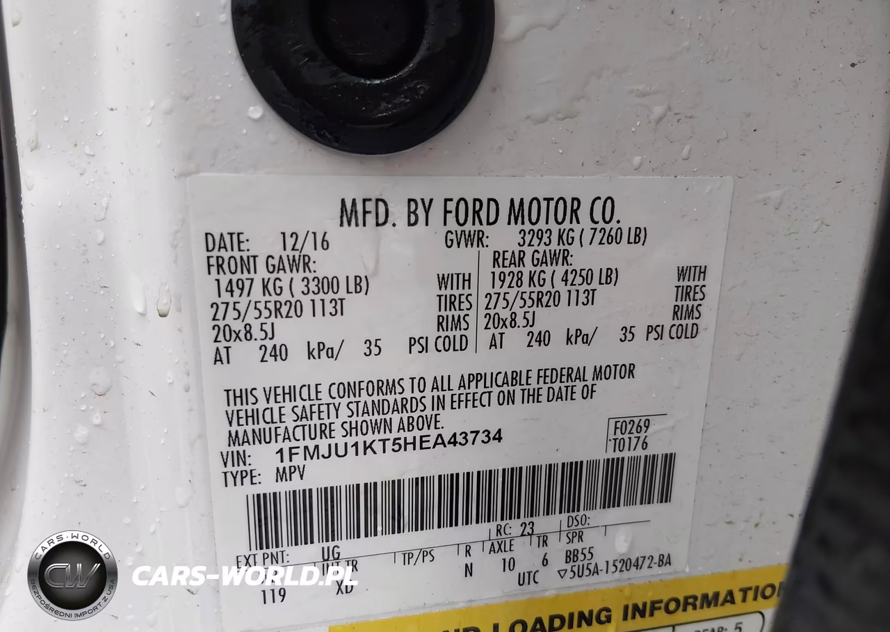 2017 Ford Expedition Limited VIN:1FMJU1KT5HEA43734 - 9