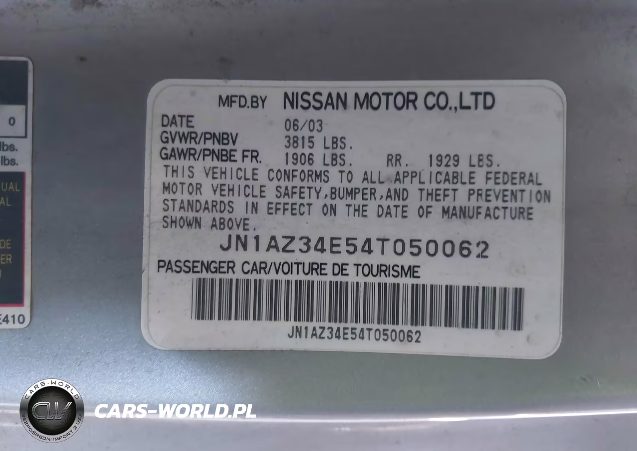 2004 Nissan 350Z Performance VIN:JN1AZ34E54T050062 - 9