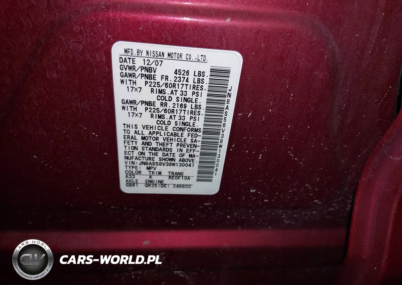 2008 Nissan Rogue Sl VIN:JN8AS58V38W130041 - 9