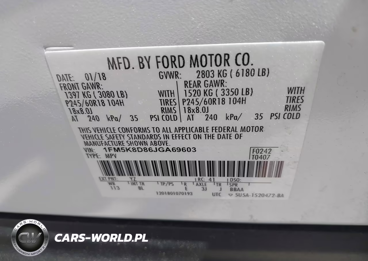 2018 Ford Explorer Xlt VIN:1FM5K8D86JGA69603 - 9