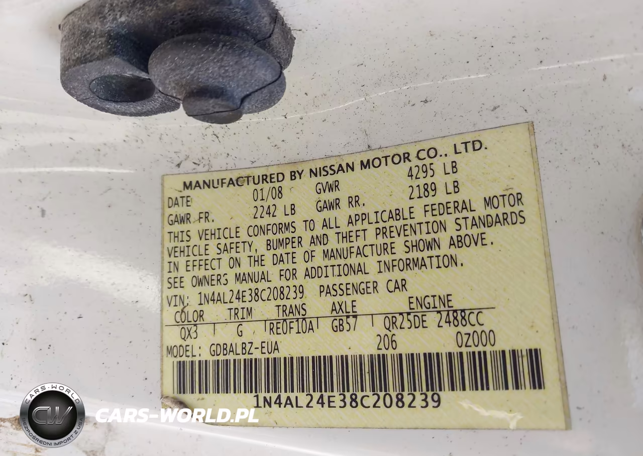 2008 Nissan Altima 2.5 S VIN:1N4AL24E38C208239 - 9