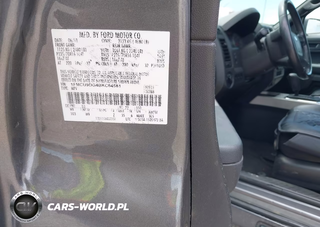 2011 Ford Escape Xlt VIN:1FMCU9DG4BKC64581 - 9