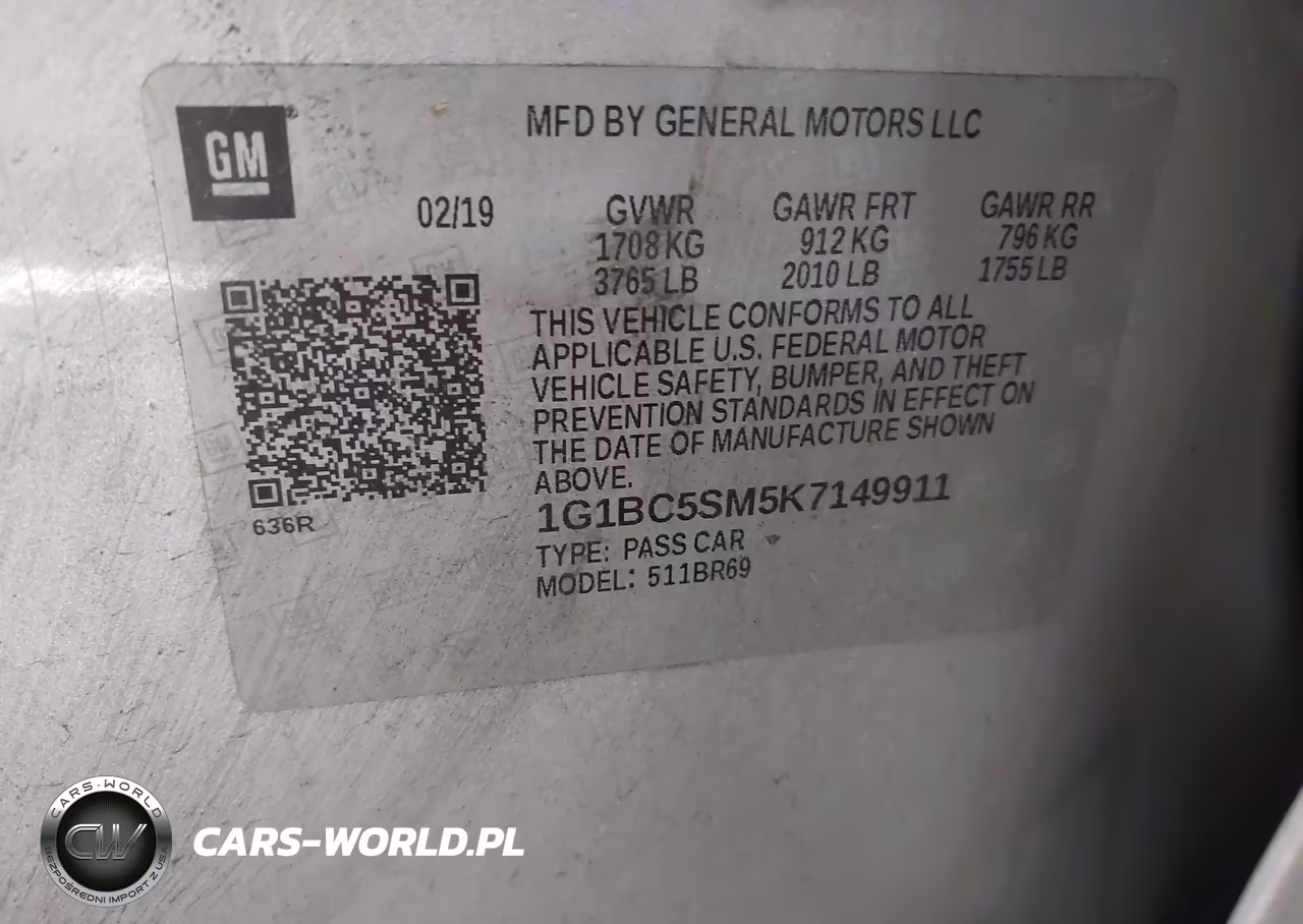 2019 Chevrolet Cruze Ls VIN:1G1BC5SM5K7149911 - 9
