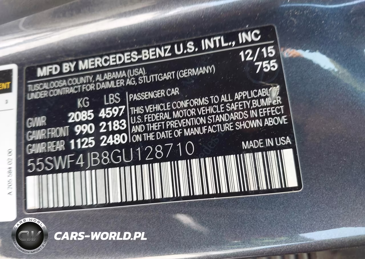 2016 Mercedes-Benz C 300 VIN:55SWF4JB8GU128710 - 9