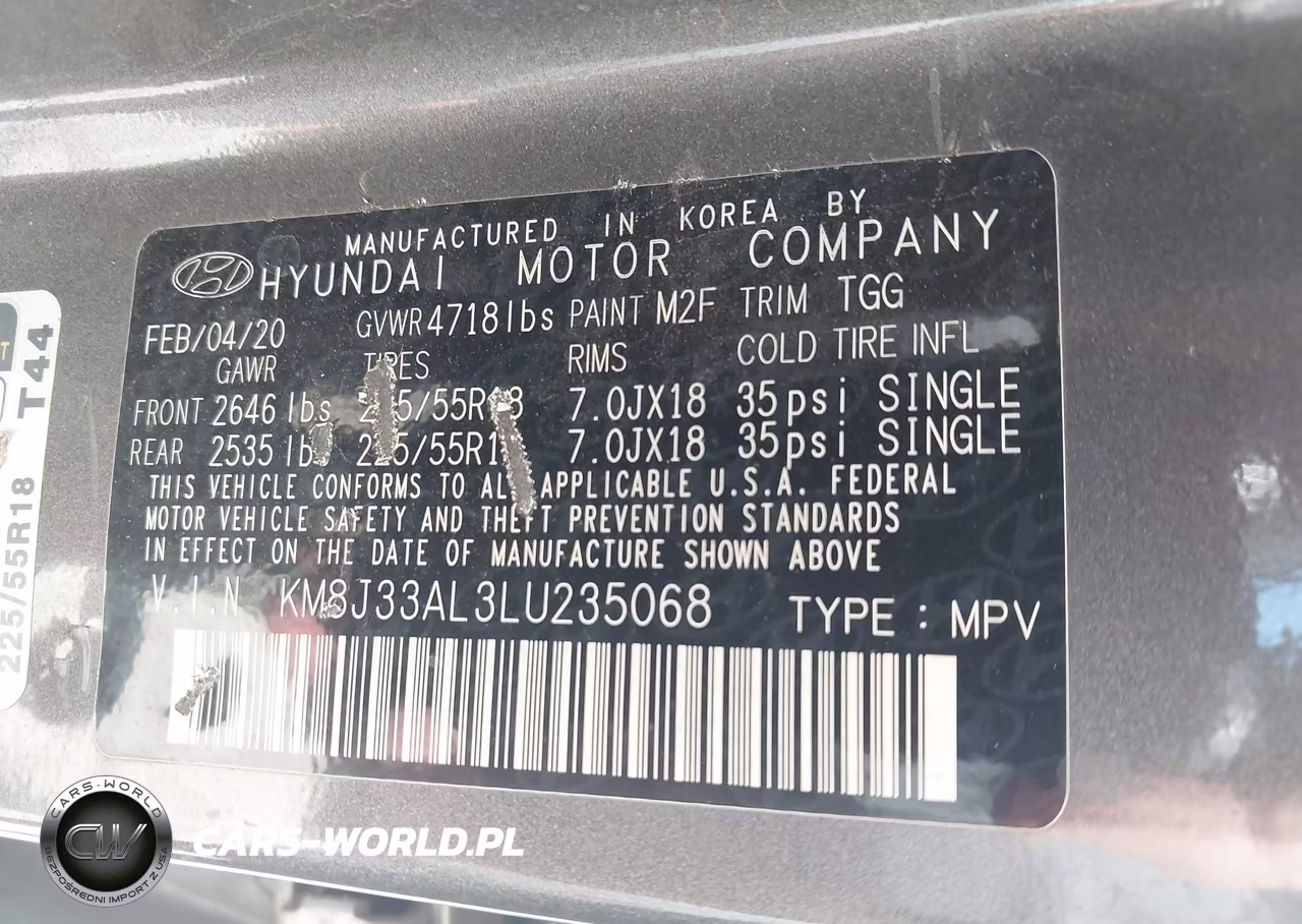 2020 Hyundai Tucson Sel VIN:KM8J33AL3LU235068 - 9