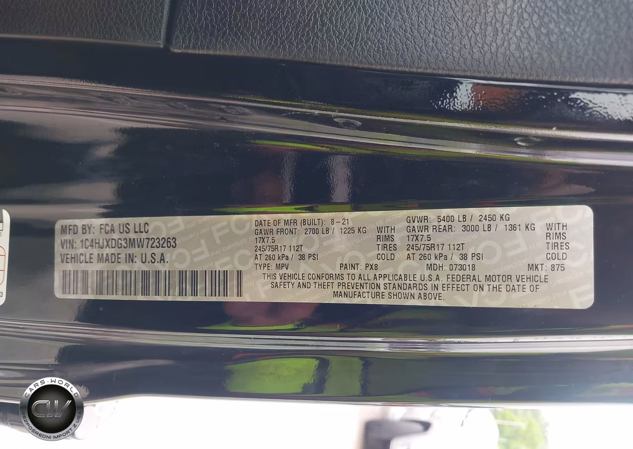 2021 Jeep Wrangler Unlimited Sport S 4X4 VIN:1C4HJXDG3MW723263 - 9