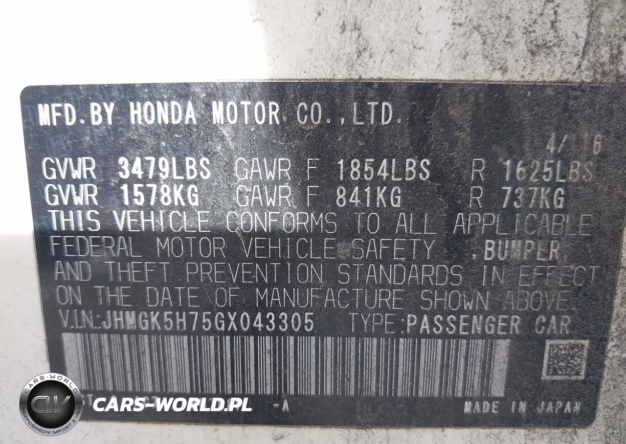 2016 Honda Fit Ex VIN:JHMGK5H75GX043305 - 9