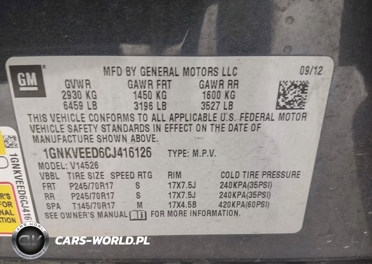 2012 Chevrolet Traverse Ls VIN:1GNKVEED6CJ416126 - 9