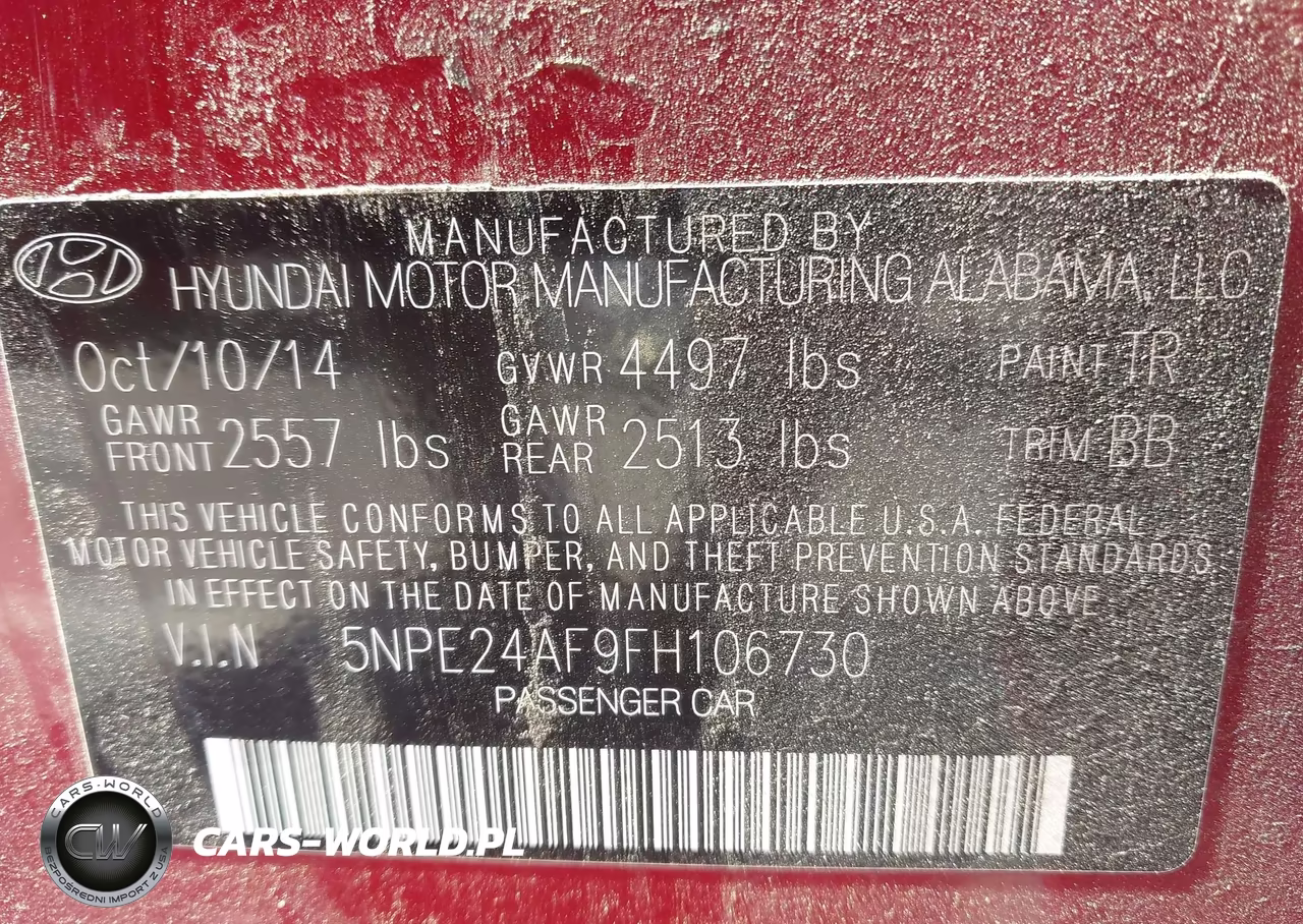 2015 Hyundai Sonata Se VIN:5NPE24AF9FH106730 - 9