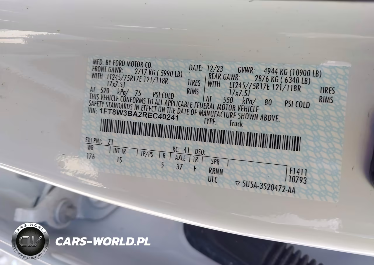 2024 Ford F-350 Xl VIN:1FT8W3BA2REC40241 - 8