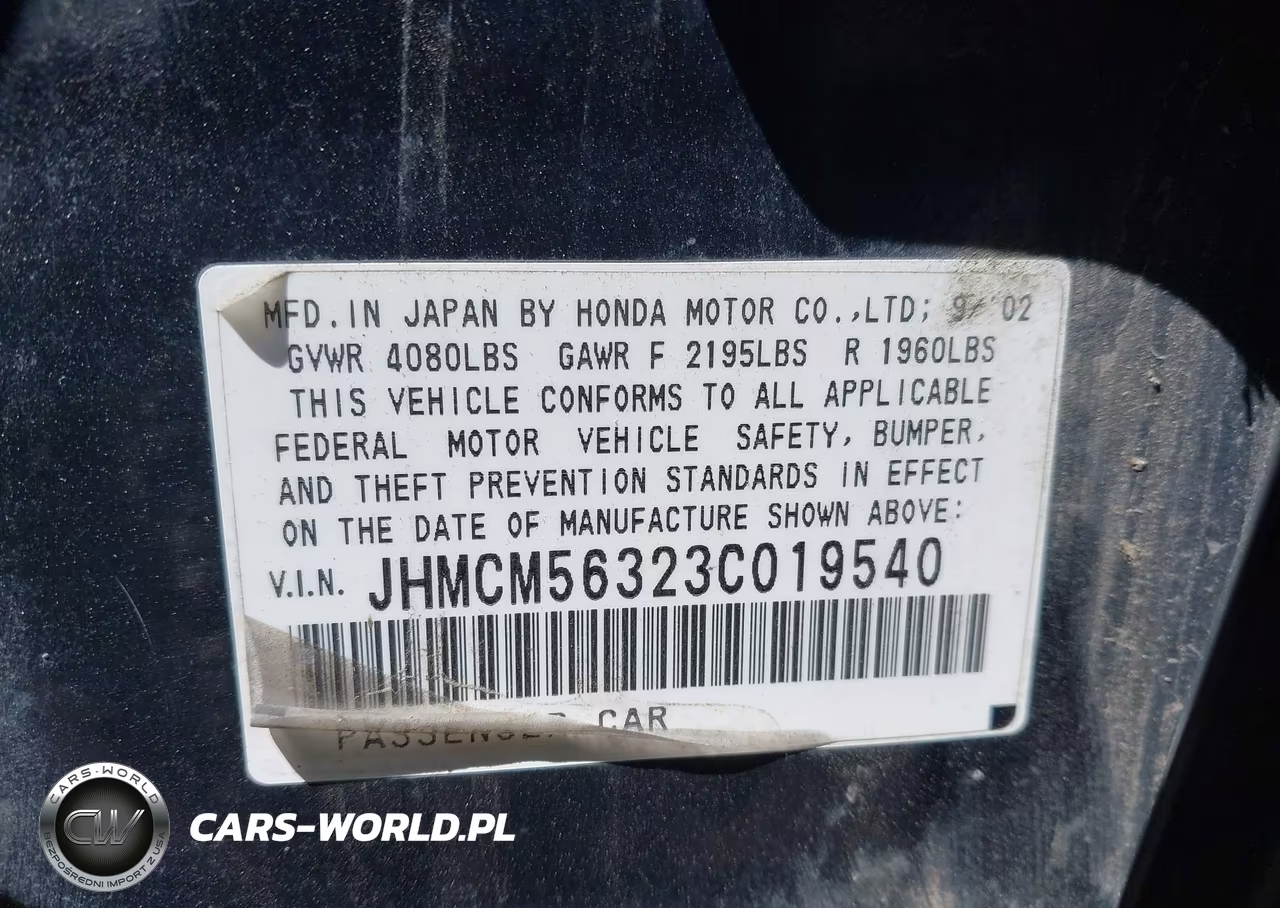 2003 Honda Accord 2.4 Lx VIN:JHMCM56323C019540 - 9