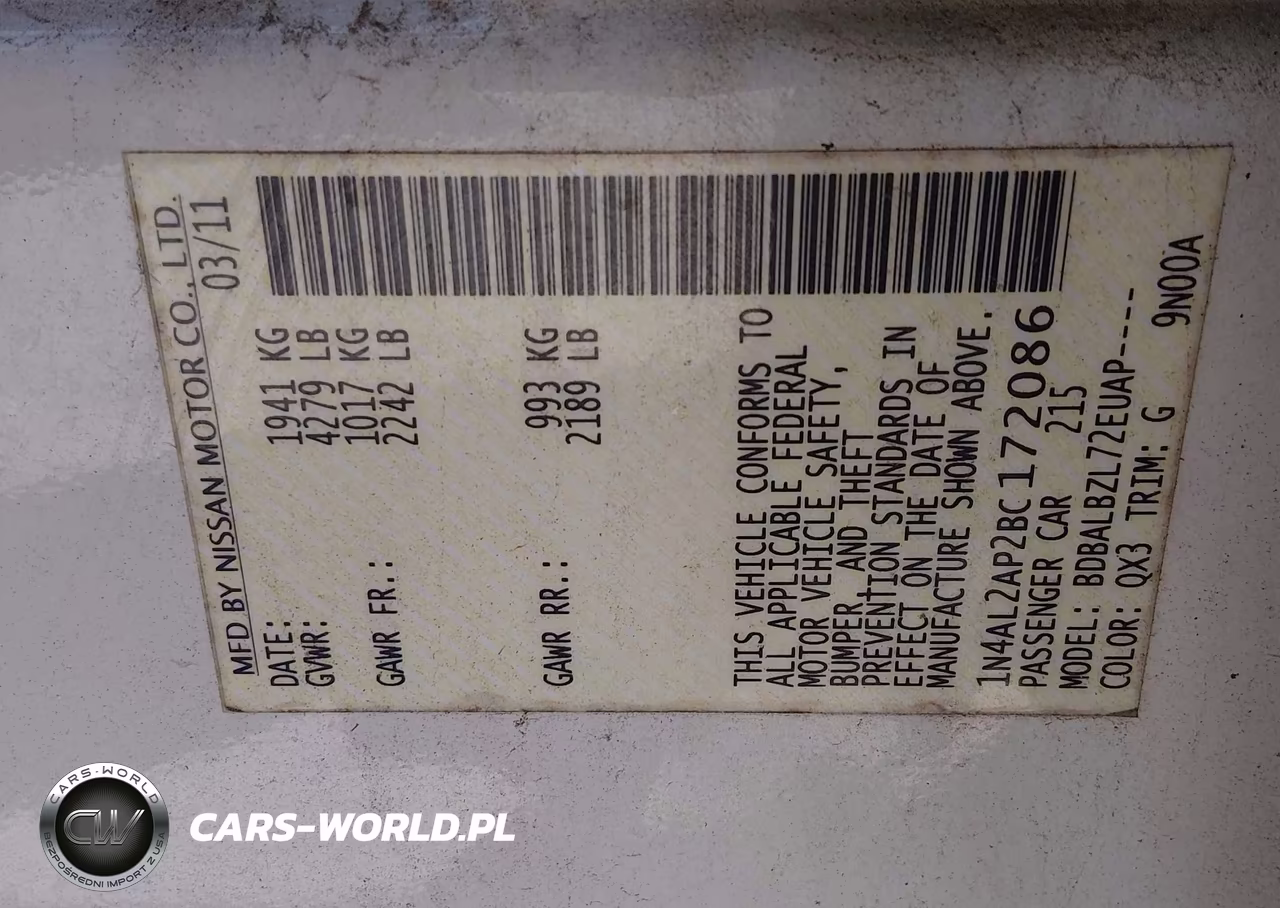 2011 Nissan Altima 2.5 S VIN:1N4AL2AP2BC172086 - 9
