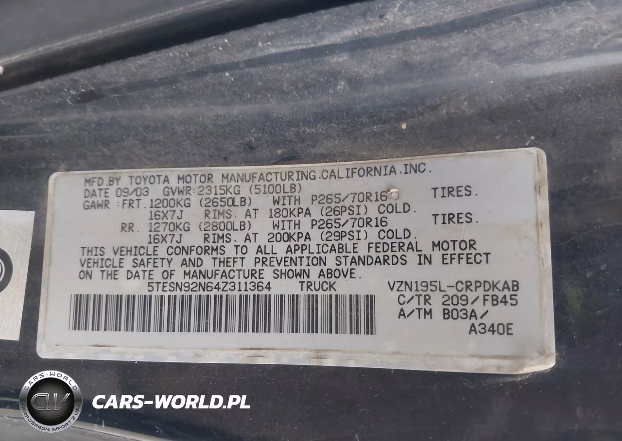 2004 Toyota Tacoma Prerunner V6 VIN:5TESN92N64Z311364 - 9
