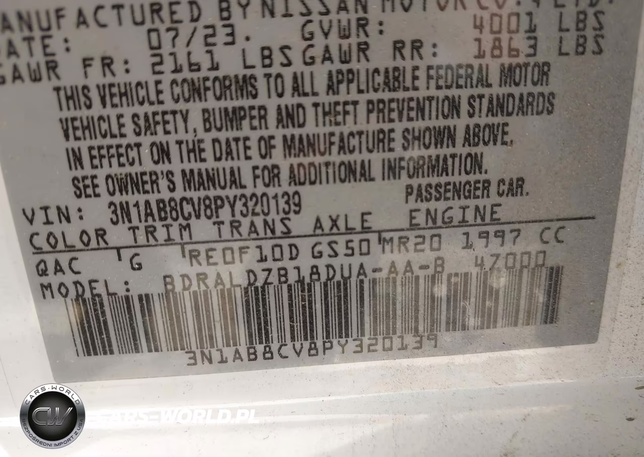 2023 Nissan Sentra Sv Xtronic Cvt VIN:3N1AB8CV8PY320139 - 9