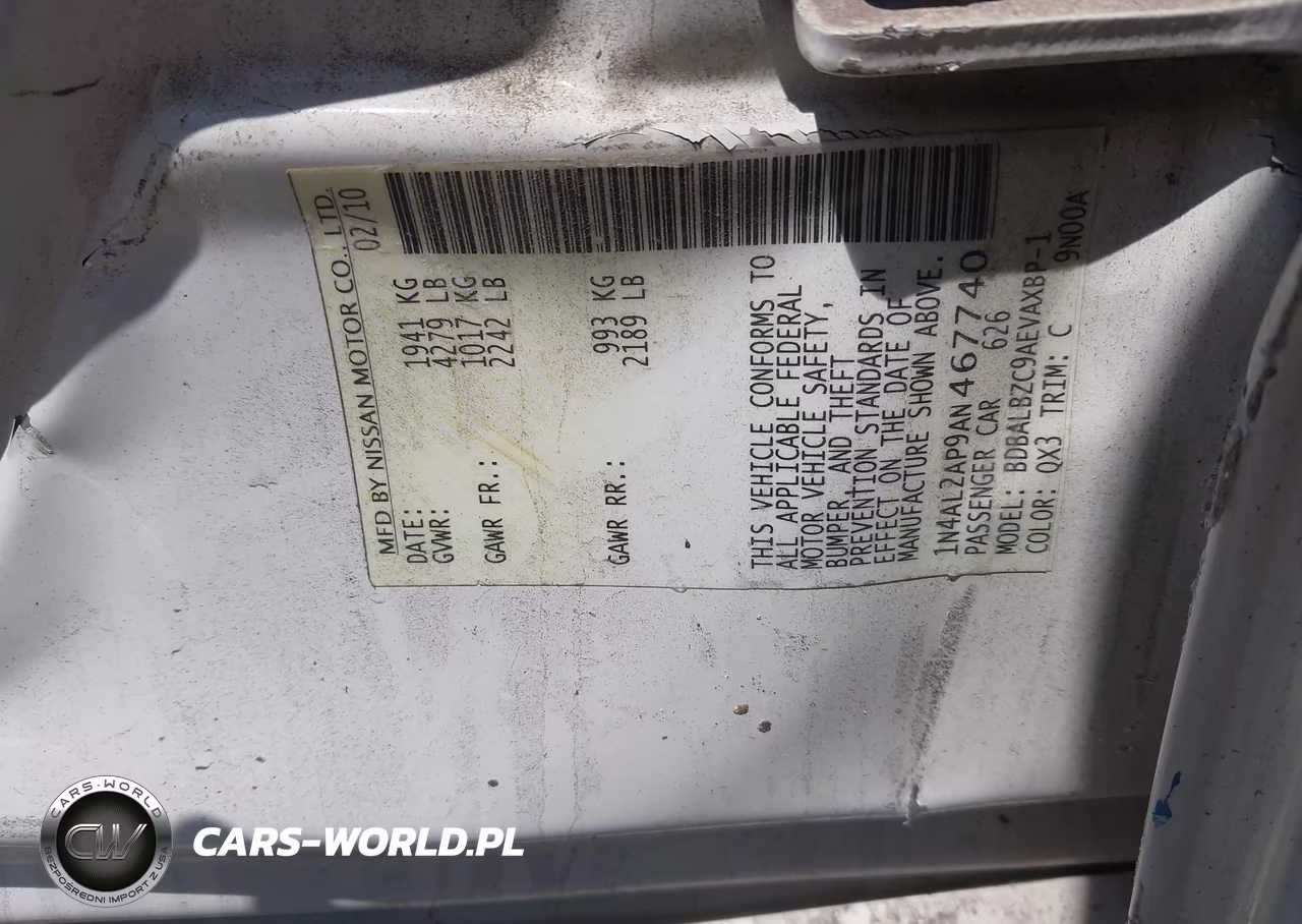 2010 Nissan Altima 2.5 S VIN:1N4AL2AP9AN467740 - 9