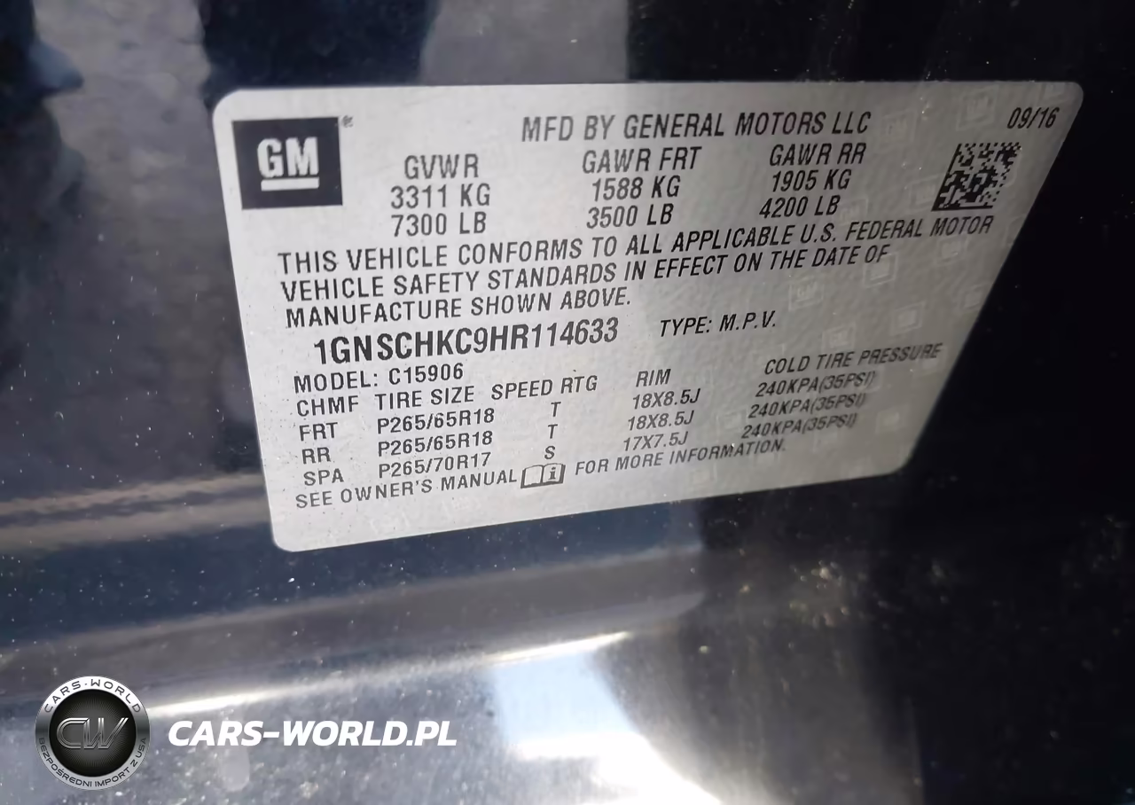 2017 Chevrolet Suburban Lt VIN:1GNSCHKC9HR114633 - 9