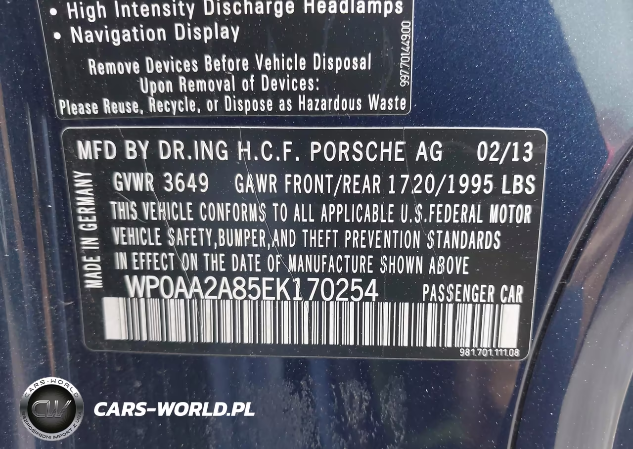 2014 Porsche Cayman VIN:WP0AA2A85EK170254 - 9