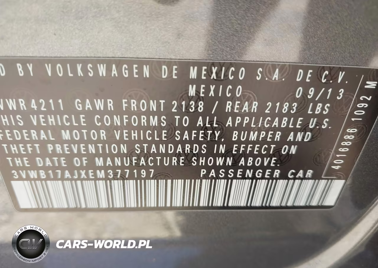 2014 Volkswagen Jetta 1.8T Se VIN:3VWB17AJXEM377197 - 9