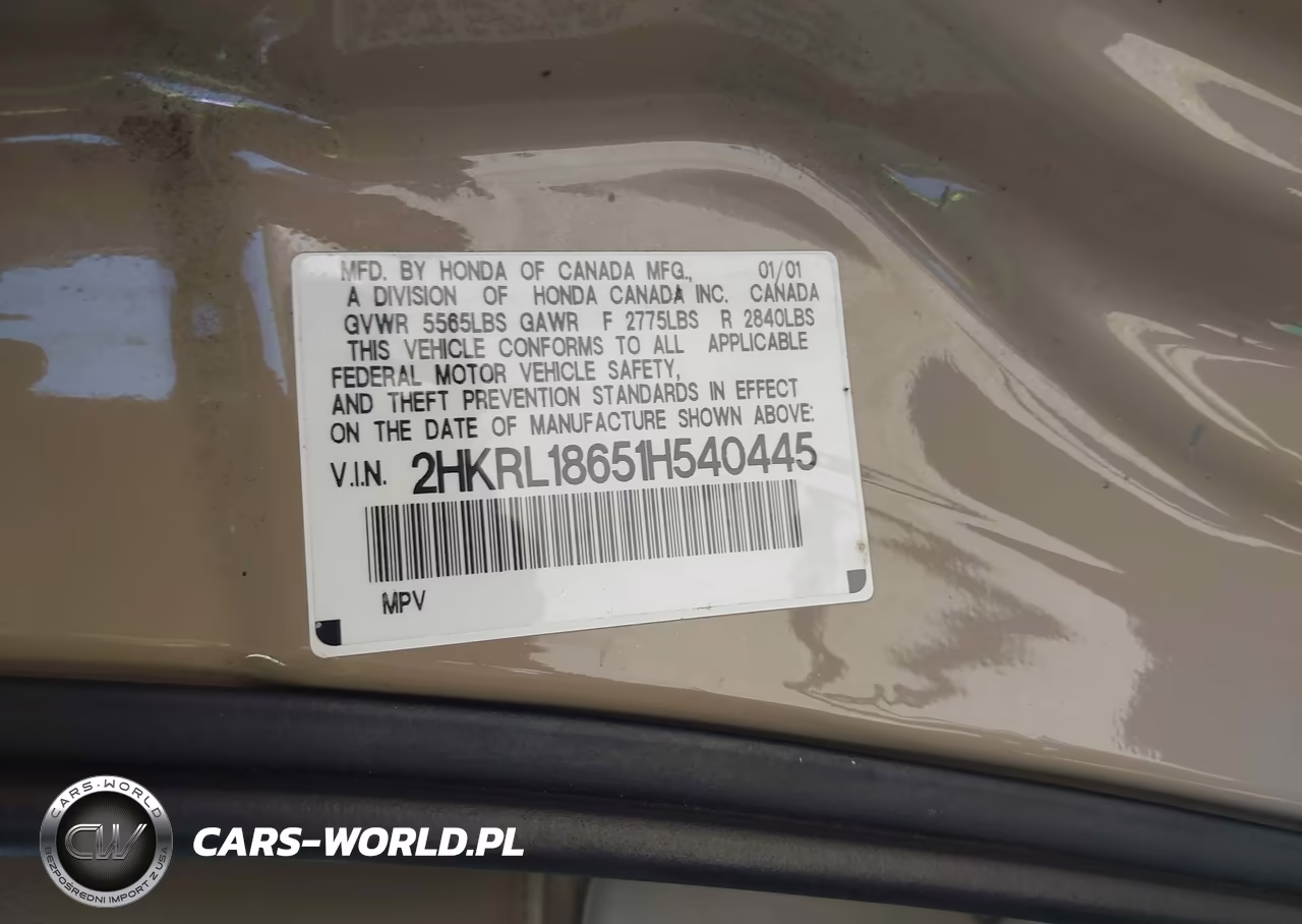 2001 Honda Odyssey Ex VIN:2HKRL18651H540445 - 9