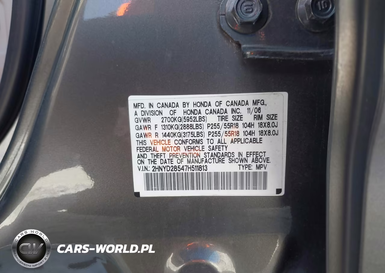 2007 Acura Mdx Sport Package VIN:2HNYD28547H511813 - 9
