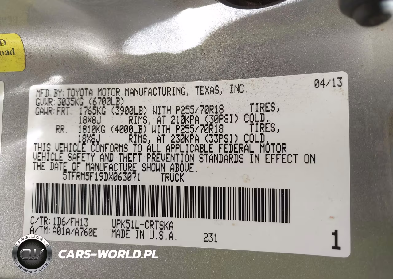 2013 Toyota Tundra Grade 4.6L V8 VIN:5TFRM5F19DX063071 - 9