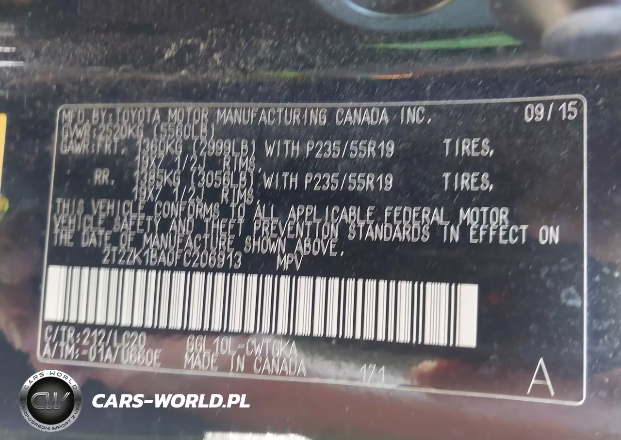 2015 Lexus Rx 350 VIN:2T2ZK1BA0FC206913 - 9