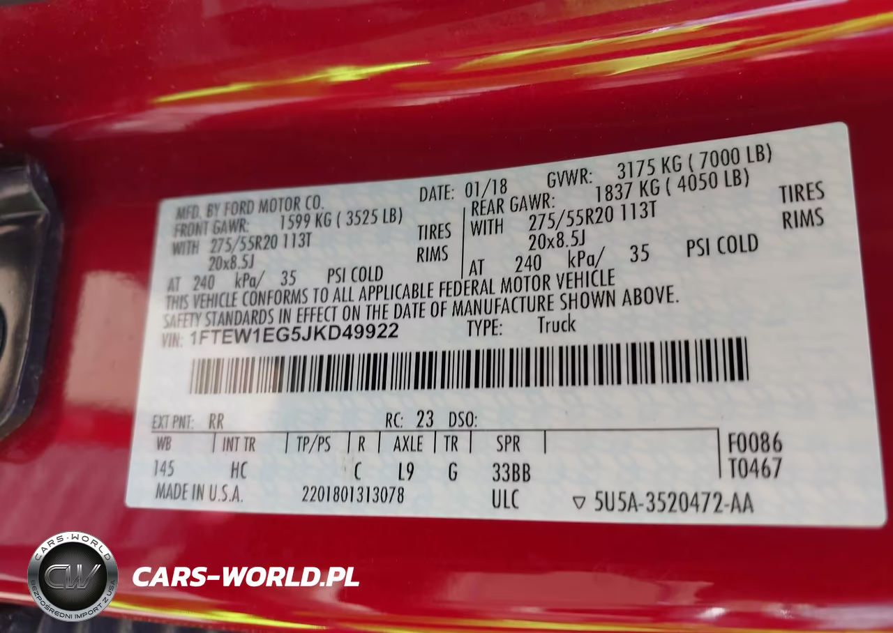 2018 Ford F-150 Lariat VIN:1FTEW1EG5JKD49922 - 9