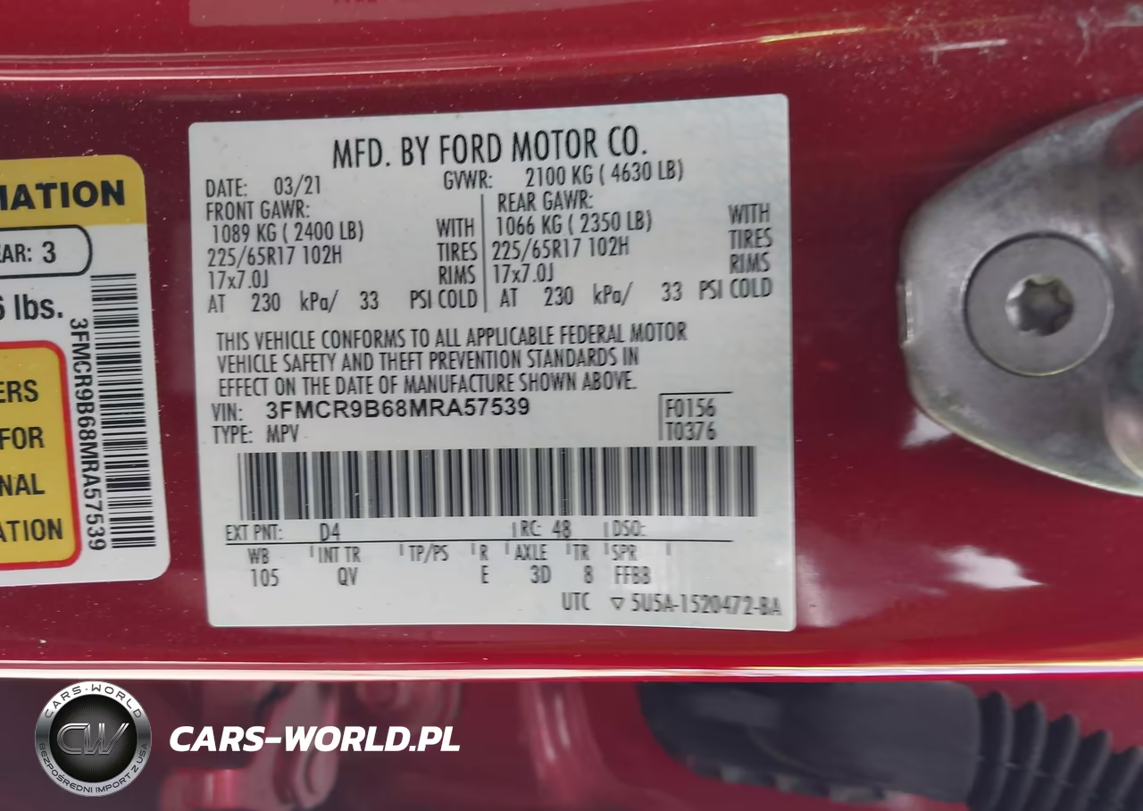 2021 Ford Bronco Sport Big Bend VIN:3FMCR9B68MRA57539 - 9
