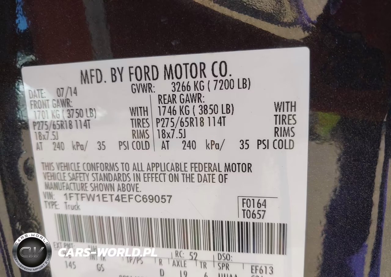 2014 Ford F-150 Xlt VIN:1FTFW1ET4EFC69057 - 9