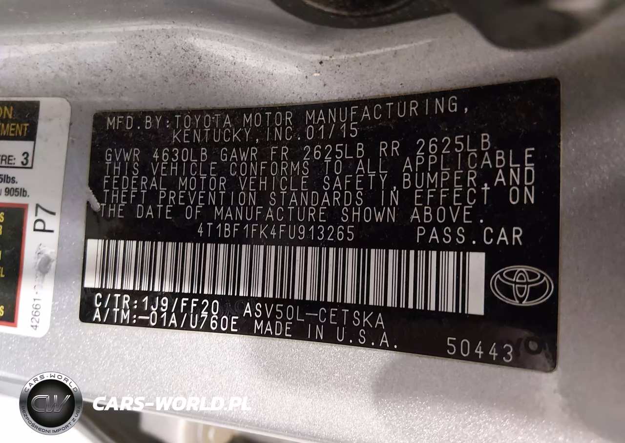 2015 Toyota Camry Se VIN:4T1BF1FK4FU913265 - 9