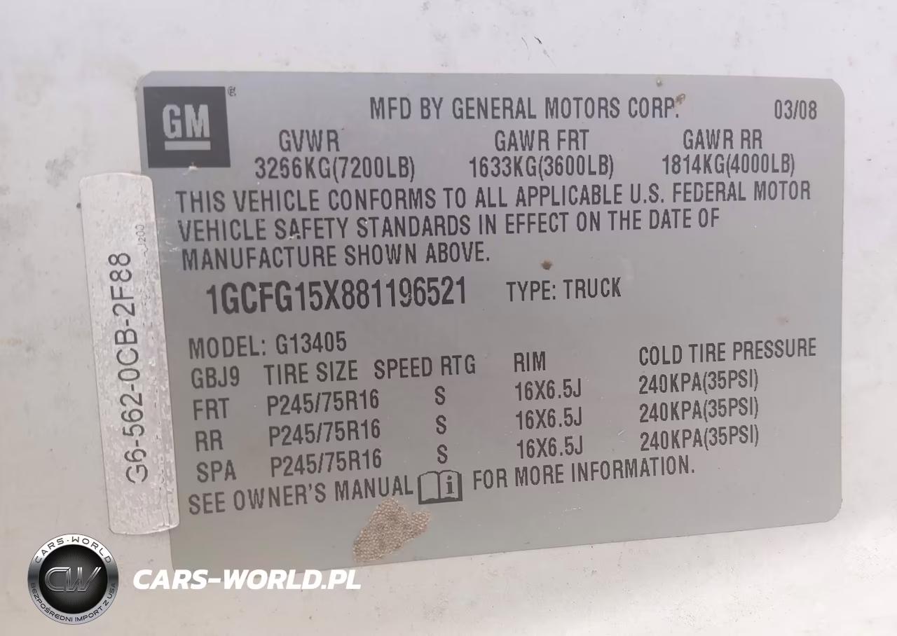 2008 Chevrolet Express Work Van VIN:1GCFG15X881196521 - 9